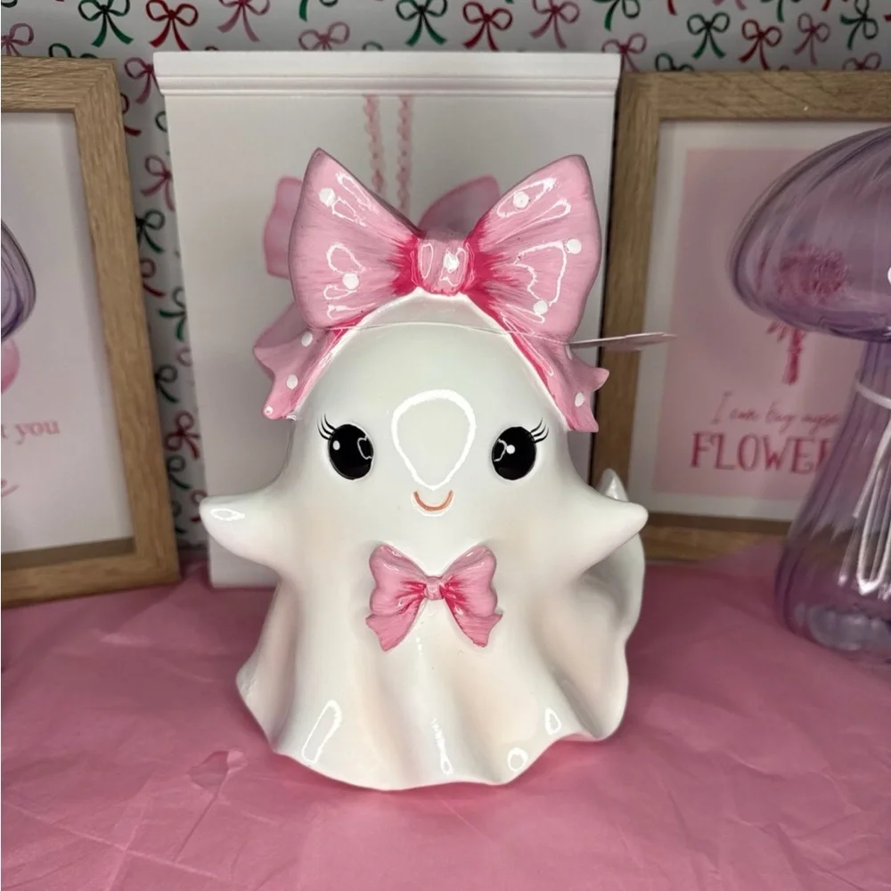 Halloween Pink Bow Coquette Girl Ghost